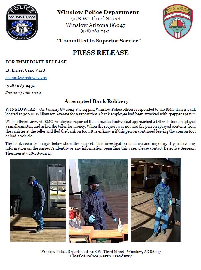 Attempted Bank Robbery | Winslow