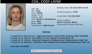 Cody Layne Cox| Arrested