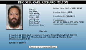 Karl Richard Milton Rhodes Charges and Mug Shot