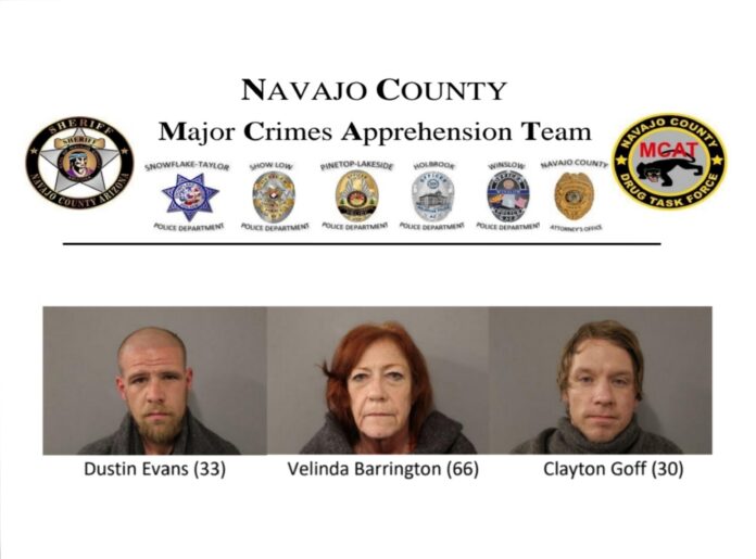 Search warrant in Lakeside resulted in the arrest of three individuals.