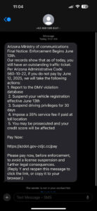 scam text MOUNTAIN DAILY STAR