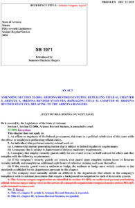 Arizona Rangers push back against Senate bill removing statutory recognition SHOW LOW-The Arizona Rangers are pushing back against Senate Bill 1071, a measure introduced in the Arizona Legislature by (LD1) Sen. Finchem and (LD7) Rogers that would repeal statutory recognition of the organization and remove its exemption from state security guard licensing requirements. 184b6890 87e7 42ce 8c28 b7a23b4ed0f3 MOUNTAIN DAILY STAR